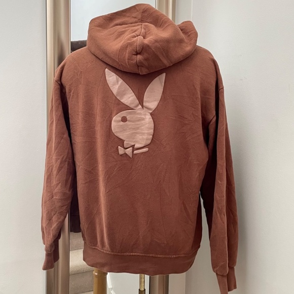 Playboy mustard brown hoodie. Mens size small women’s size large. - Picture 2 of 7